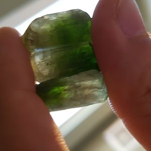 59ct 3 pcs epidote bi color terminated crystal lot pakistan